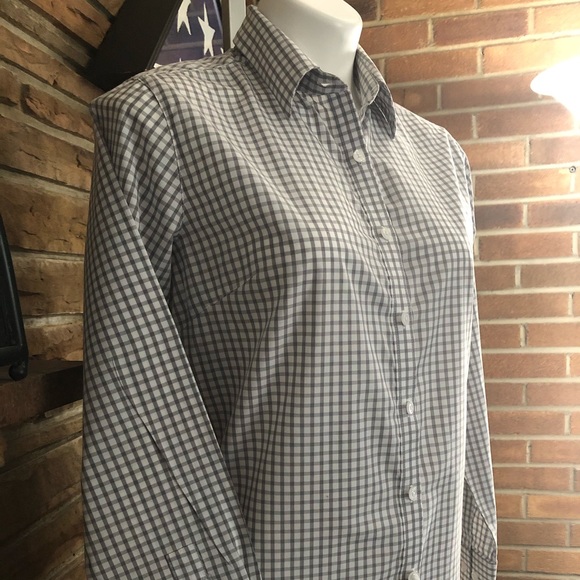 White & Grey Check Button Down - Picture 4 of 6